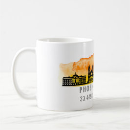 Phoenix Skyline Karta Coordinates Kaffemugg