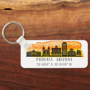 Phoenix Skyline Karta Coordinates Nyckelring