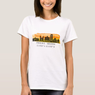 Phoenix Skyline Karta Coordinates T Shirt