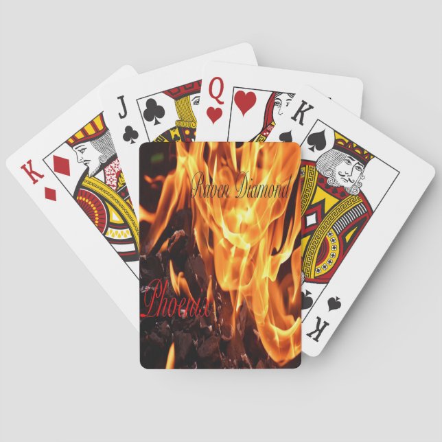 Phoenix som leker kort spel kort (Baksidan)
