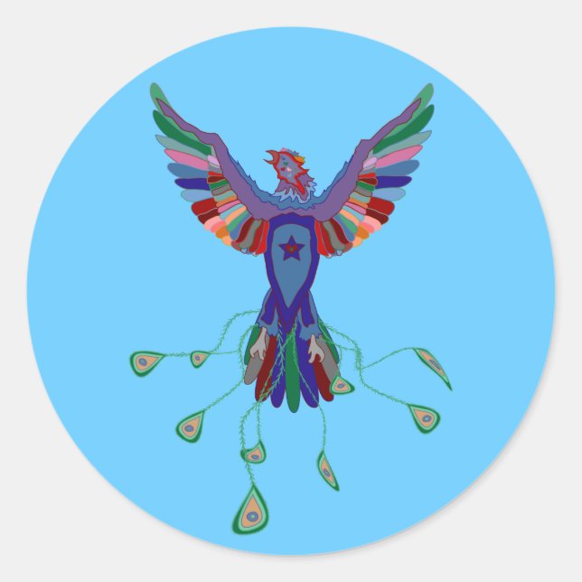Phoenix Star Sticker Runt Klistermärke (Framsida)