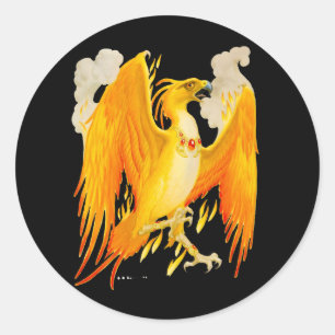 Phoenix Sticker Runt Klistermärke