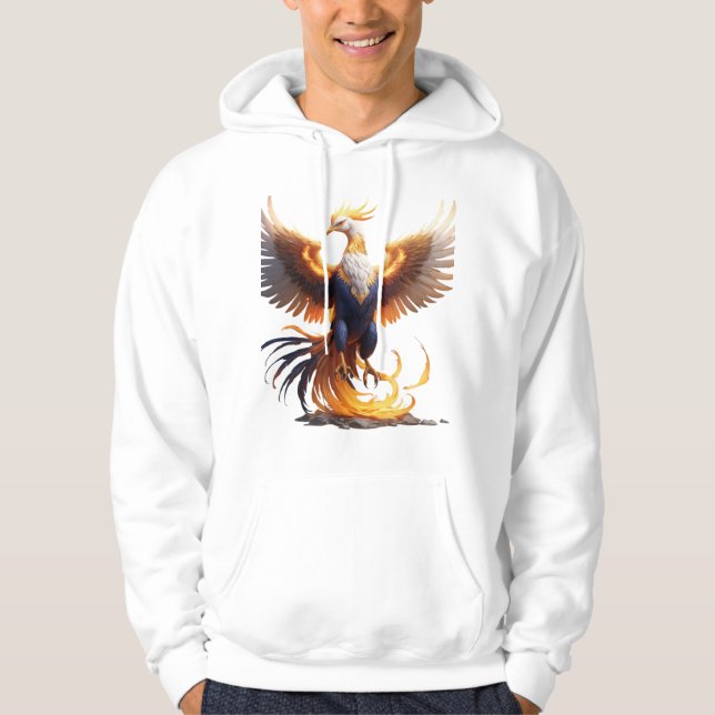 Phoenix Stiga upp Hoodie 🔥 Mythical Fire Bird Swe (Framsida)