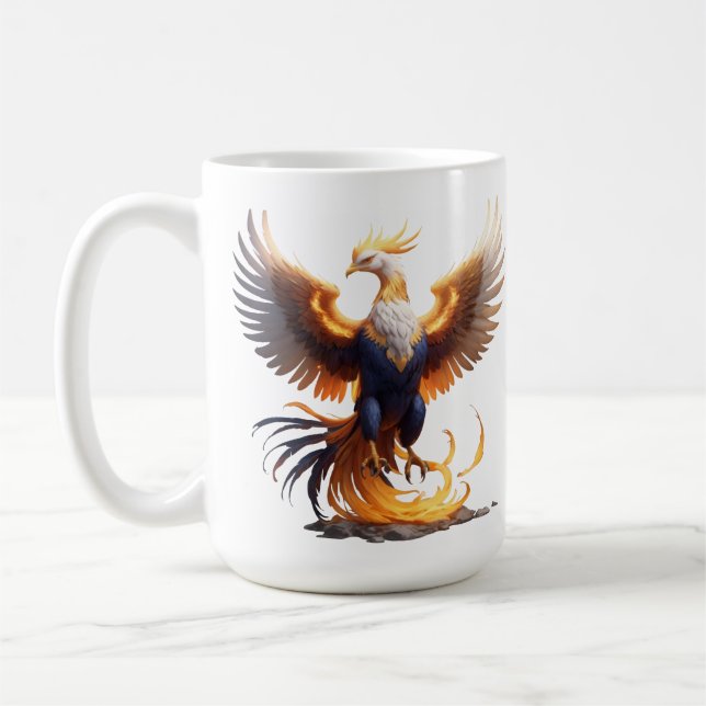 Phoenix Stiga upp Hoodie 🔥 Mythical Fire Bird Swe Kaffemugg (Vänster)