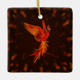 Phoenix Stigning - # 1 Julgransprydnad Keramik