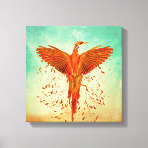 Phoenix Stigning - Blandade media Canvastryck
