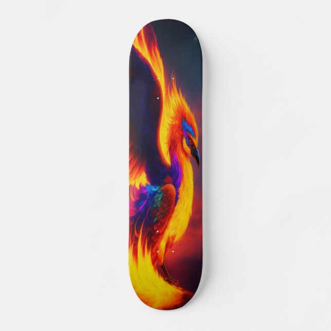 Phoenix Stigning Eagle Flame Skate Board, Digital  Mini Skateboard Bräda 18,5 Cm (Framsida)