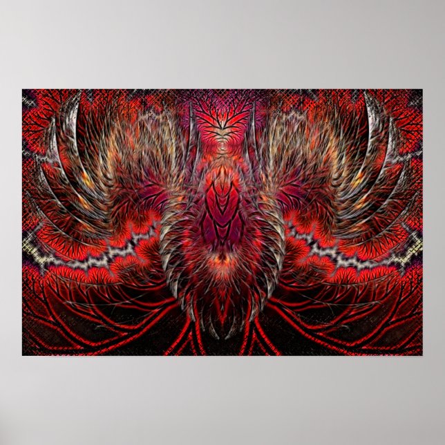 Phoenix Stigning Fractal Poster (Framsidan)