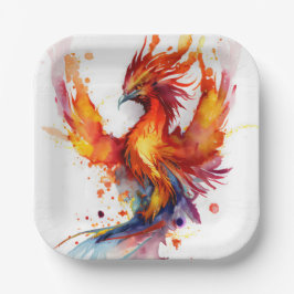 Phoenix Stigning från Flames Fantasy Watercolor