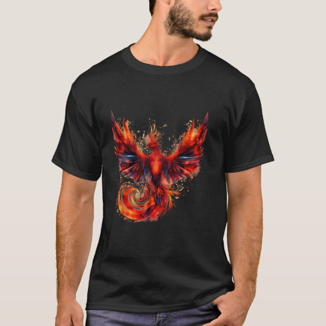 Phoenix Stigning Reborn Mythical Bird Rejuvenation T Shirt (Framsida)
