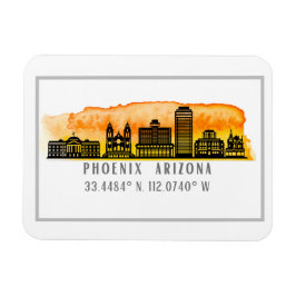 Phoenix Sunset Skyline Karta Coordinates Magnet