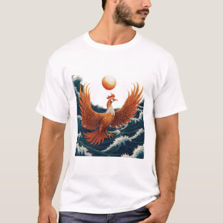 Phoenix Wave Art - Ukiyo-e Sunset Design T Shirt