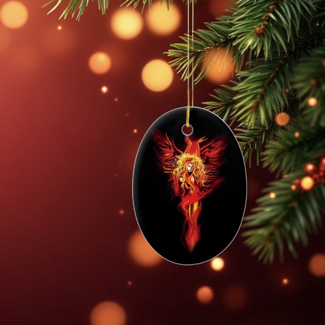 Phoenix Woman Julgransprydnad Keramik (Skapare uppladdad)