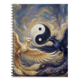 Phoenix Yin Yang Balance Notebook Anteckningsbok