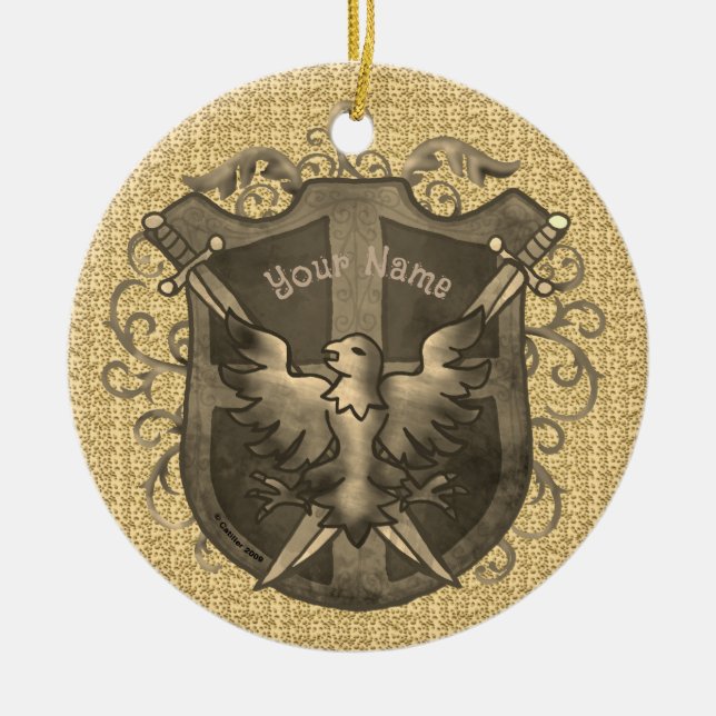 Phoenixsköld  julgransprydnad keramik (Framsidan)