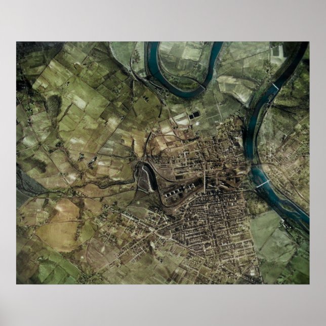 Phoenixville Mont Clare 1937 Aerial Karta PA Poster (Framsidan)