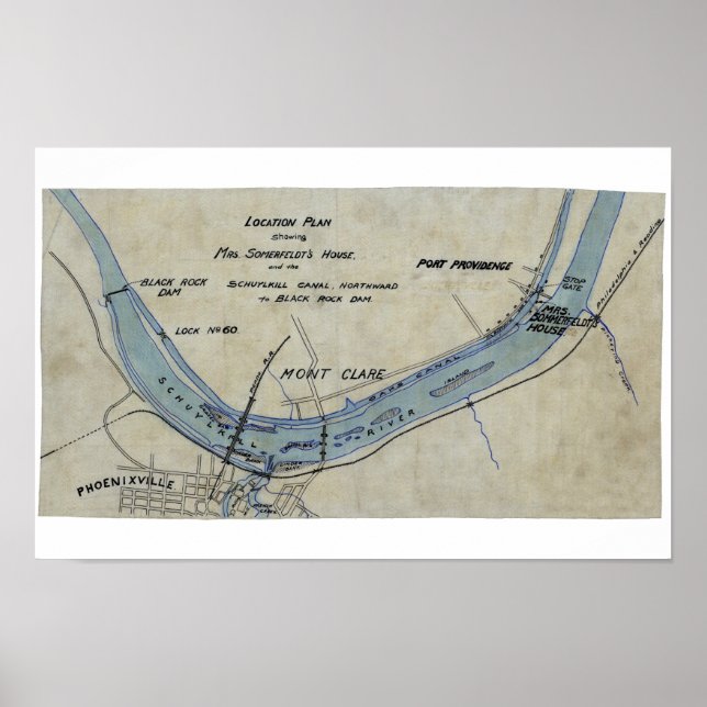 Phoenixville Mont Clare Schuylkill Canal PA Poster (Framsidan)
