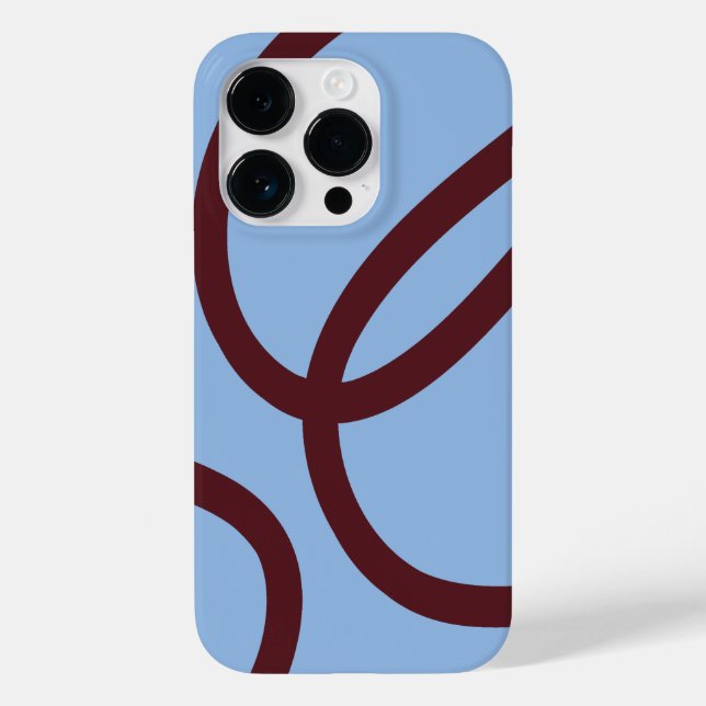 Phone Case – Burgundy Lines on Blue (Baksida)