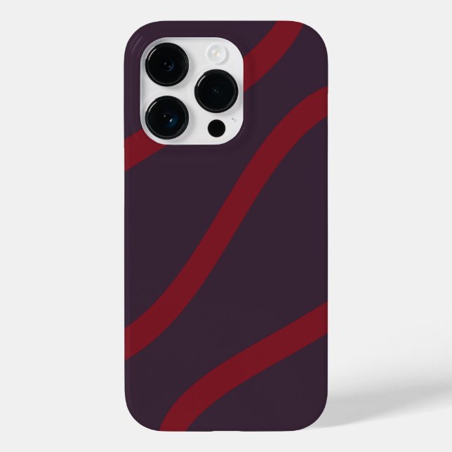 Phone Case – Burgundy Lines on Dark Violet (Baksida)