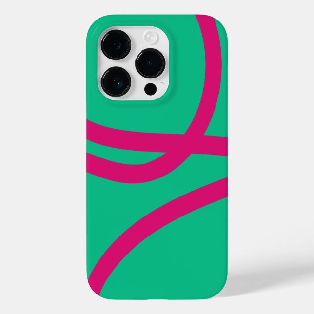 Phone Case – Pink Lines on Green (Baksida)