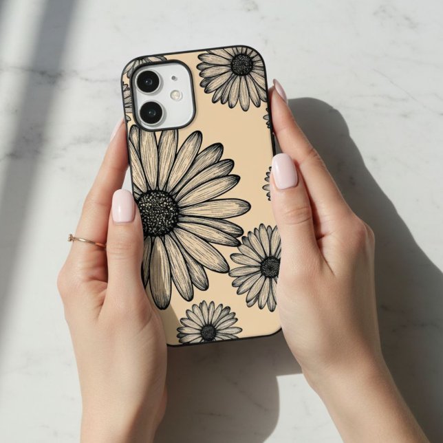 Phone case with daisy design, Floral phone case (Skapare uppladdad)