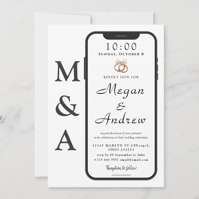 Phone Lock Screen Wedding Invitation (Framsida)