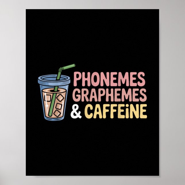 Phonemsdruvor och koffeinfonsliknande återgivning poster (Framsidan)