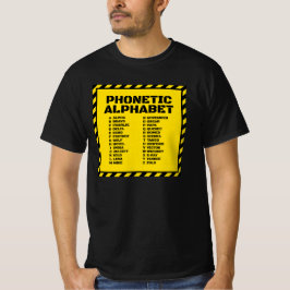 Phonetic Alphabet – Alpha to Zulu T Shirt