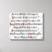 Phonetic Alphabet Canvas, hembiträden för luftfart