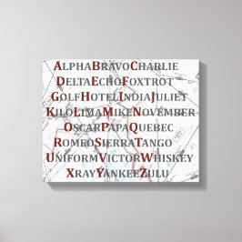 Phonetic Alphabet Canvas, hembiträden för luftfart Canvastryck