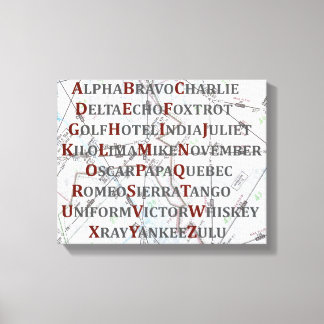 Phonetic Alphabet Canvas, hembiträden för luftfart Canvastryck