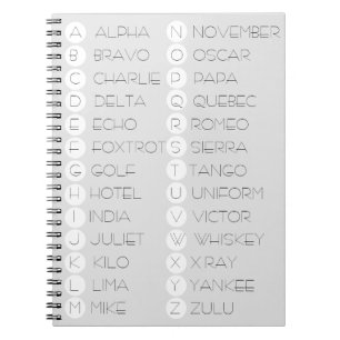 Phonetic Alphabet Notebook Anteckningsbok