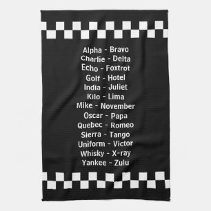 Phonetic Alphabet (polisens avsändning) Kökshandduk