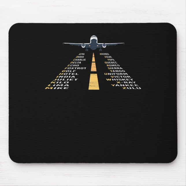 Phonetic Aphabet Pilot Cadet Airplan Gift Musmatta (Framsidan)