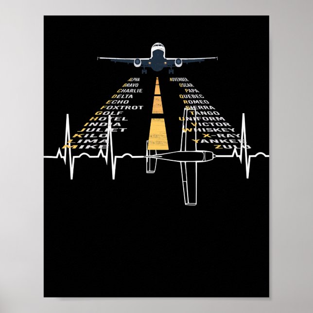 Phonetic Aphabet Pilot Cadet Airplan Gift Poster (Framsidan)