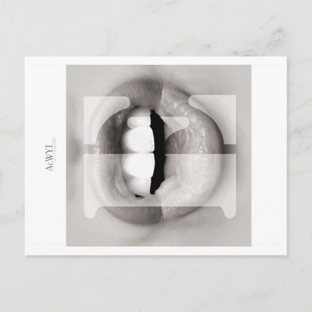Phonetic Love Mouth Art  E Vykort (Framsida)