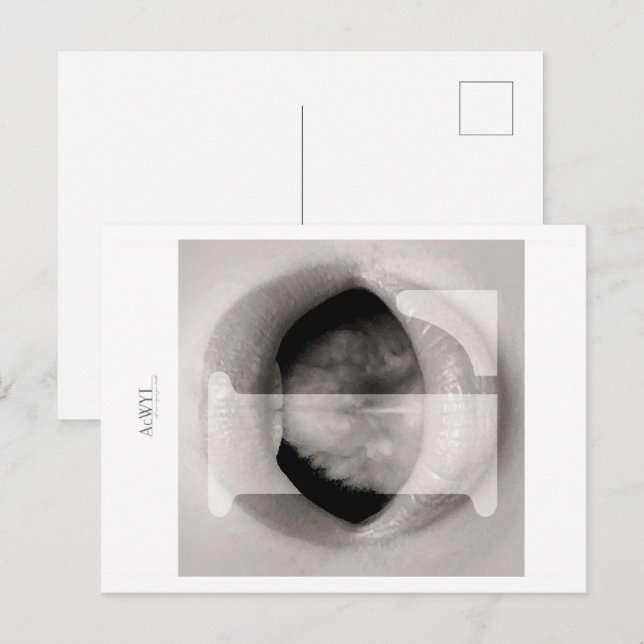 Phonetic Love Mouth Art L Vykort (Fram/baksida)