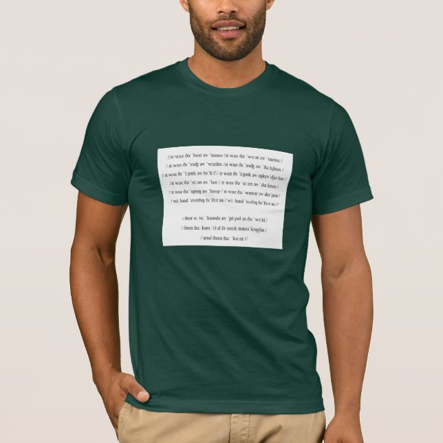 Phonetic transcription t-shirt (Framsida)