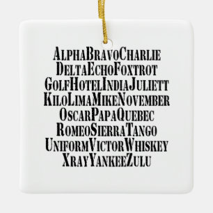 PHONETISK ALFABET/CODE-ORD JULGRANSPRYDNAD KERAMIK
