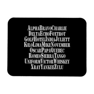 PHONETISK ALFABET/CODE-ORD MAGNET