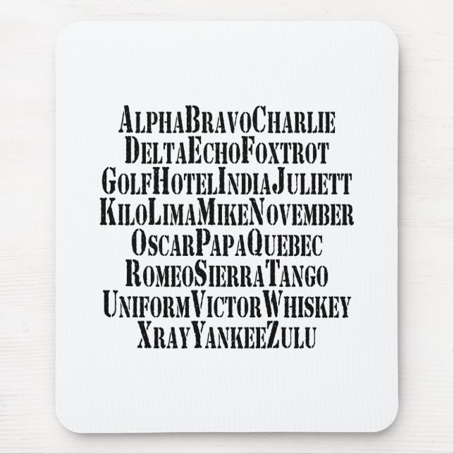 PHONETISK ALFABET/CODE-ORD MUSMATTA (Framsidan)