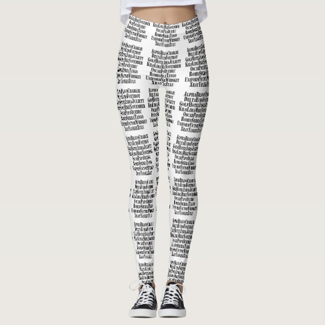 PHONETISK ALFABET/KOD-ORD LEGGINGS (Framsida)
