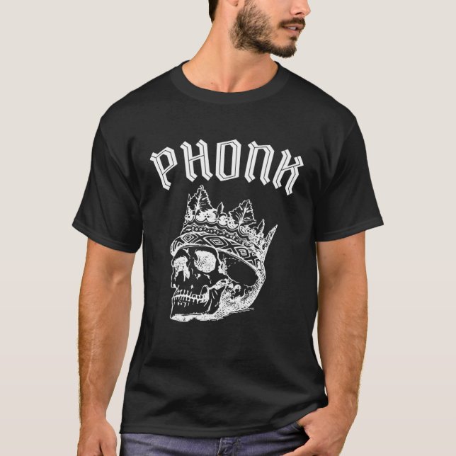 Phonk Skull Krona Aesthetic Skeleton Album Cover T Shirt (Framsida)