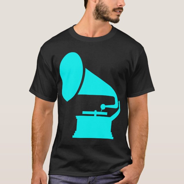 Phonograf - cyan tee (Framsida)