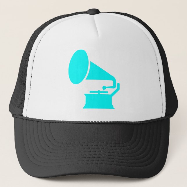 Phonograf - cyan truckerkeps (Framsida)