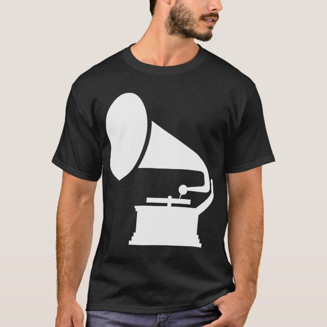Phonograf - vit t-shirt (Framsida)