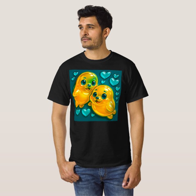 Phoques en couple t shirt (Hel framsida)