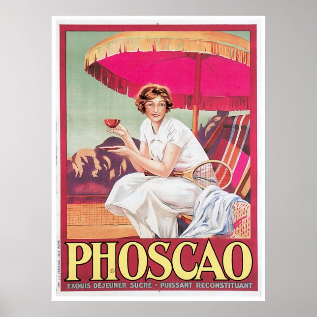 Phoscao Vintage Chocolate Drink Ad Art Poster (Framsidan)