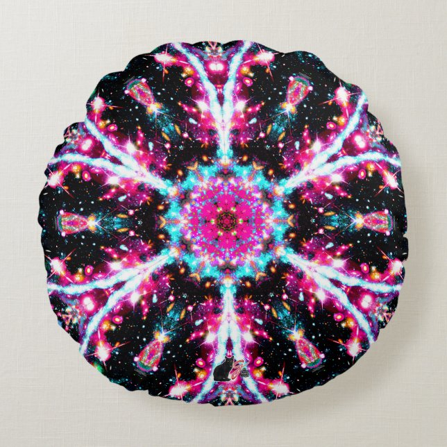 Phosphorescence Stellar Kaleid Round Pillow Rund Kudde (Framsidan)