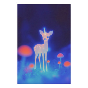 Phosphorescent Crystal Fawnicorn Fototryck